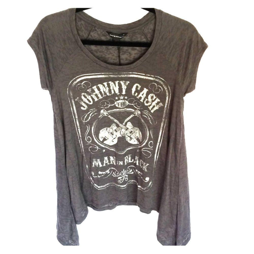 ROCK&REPUBLIC Johnny Cash Shark Bite Top